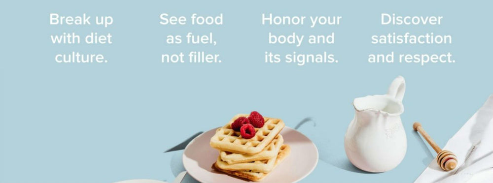 Waffles with raspberries with on a light blue background with descriptive text.