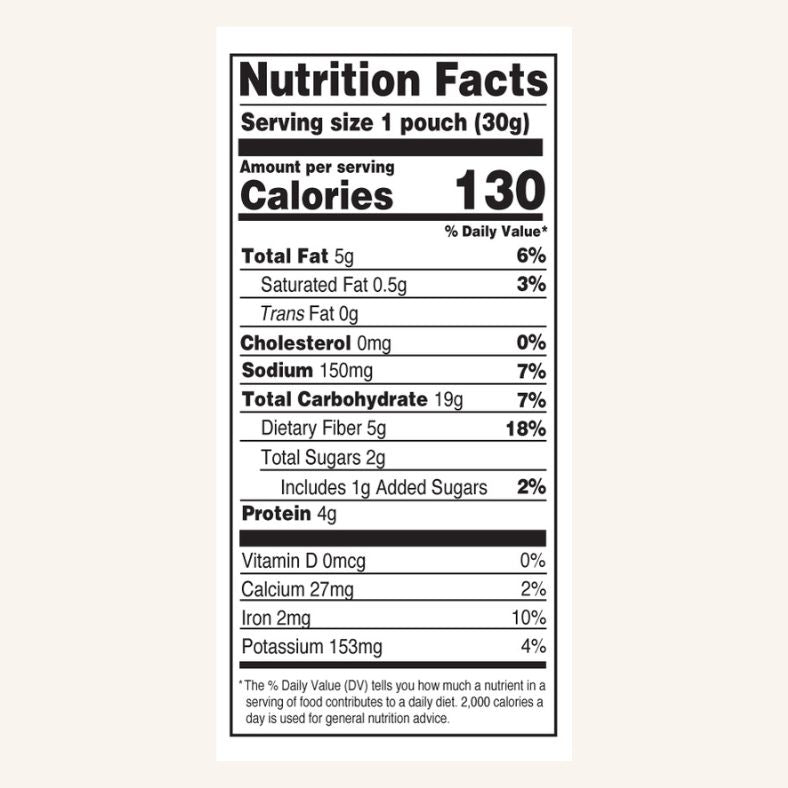 Nutrition Facts Panel — Barbecue Puffs