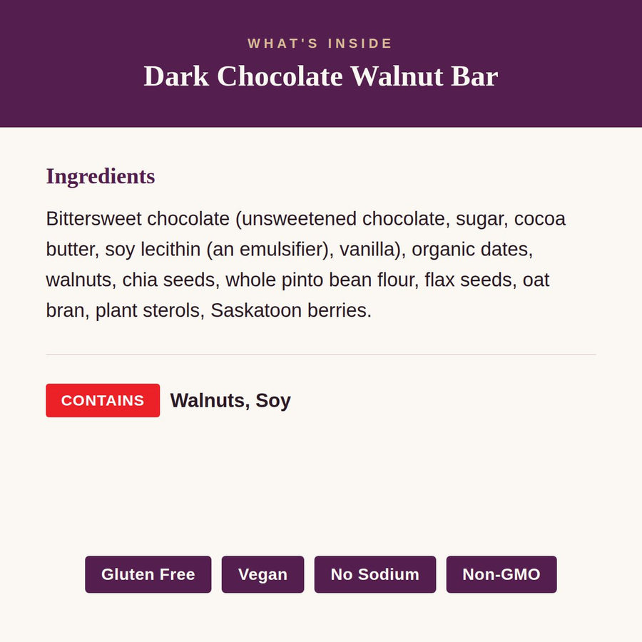Dark Chocolate Walnut Bar